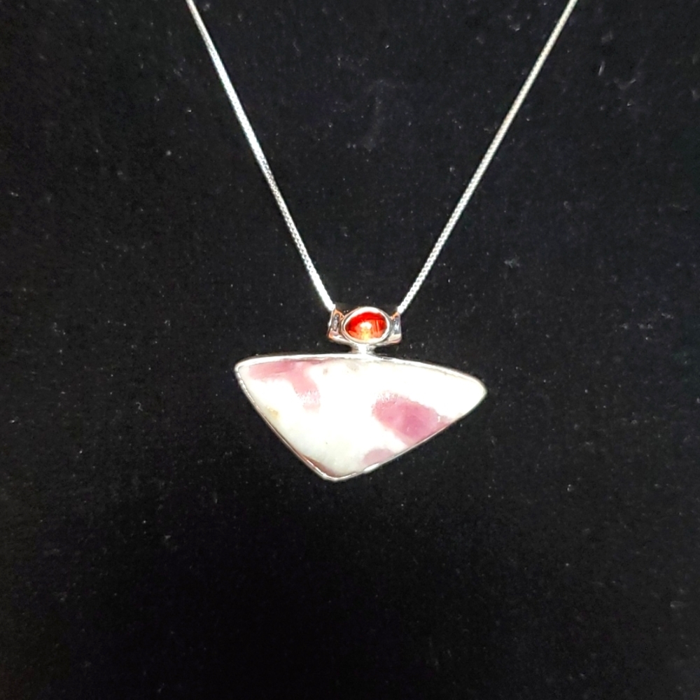 Pink Tourmaline in Sterling Silver Pendant